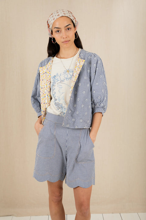 Bonte Vida Reversable Jacket In Navy/Lemon Zest
