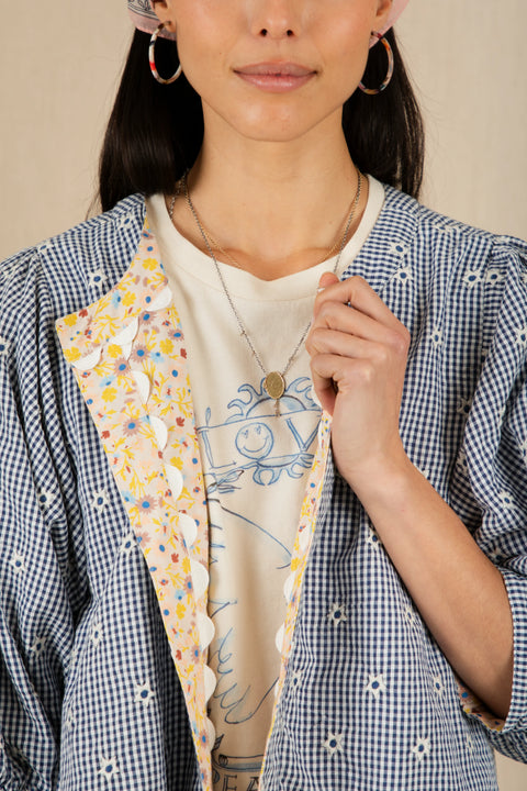 Bonte Vida Reversable Jacket In Navy/Lemon Zest