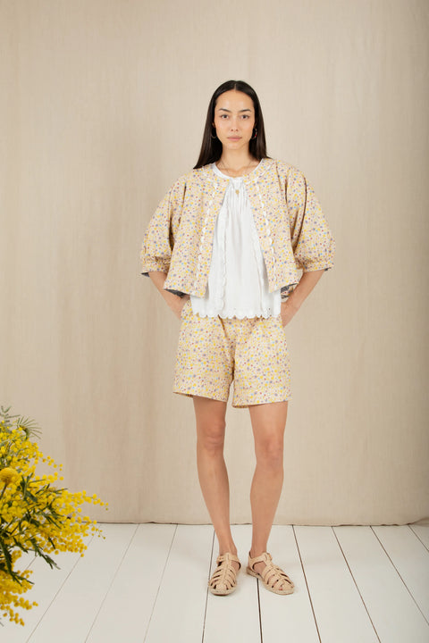 Bonte Vida Reversable Jacket In Navy/Lemon Zest