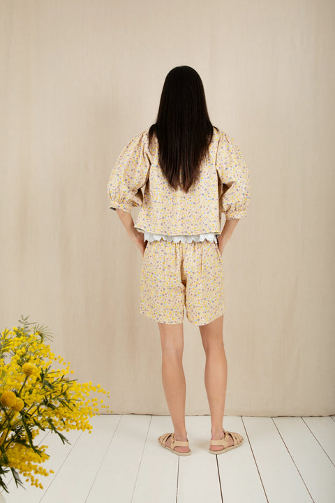 Bonte Vida Reversable Jacket In Navy/Lemon Zest