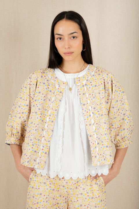 Bonte Vida Reversable Jacket In Navy/Lemon Zest