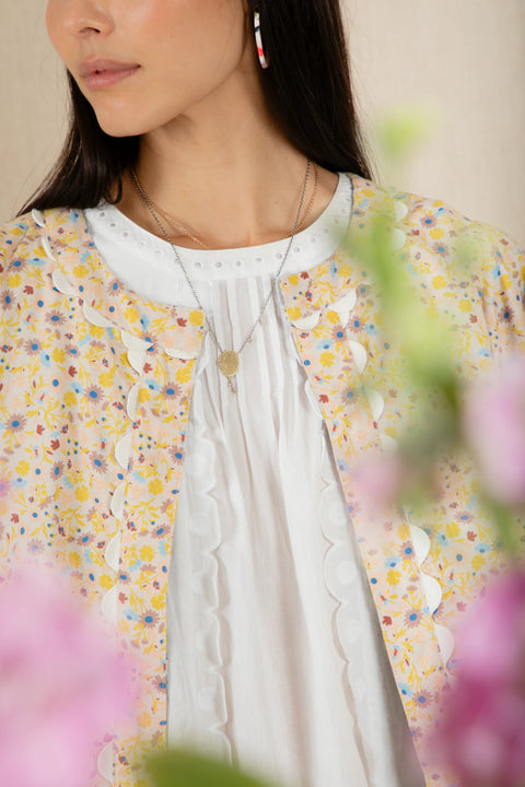 Bonte Vida Reversable Jacket In Navy/Lemon Zest