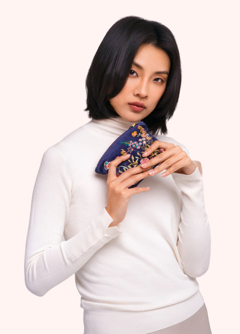 Powder VMP42 Navy Floral Hedgerow Mini Pouch