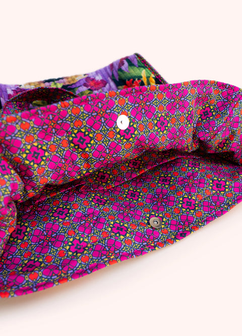 Powder VQT5 Botanical Kaleidoscope Quilted Velvet Tote