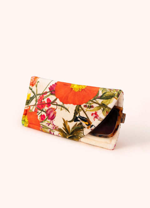 Powder VZP20 Velvet Embroidered Zip Pouch Hummingbird design