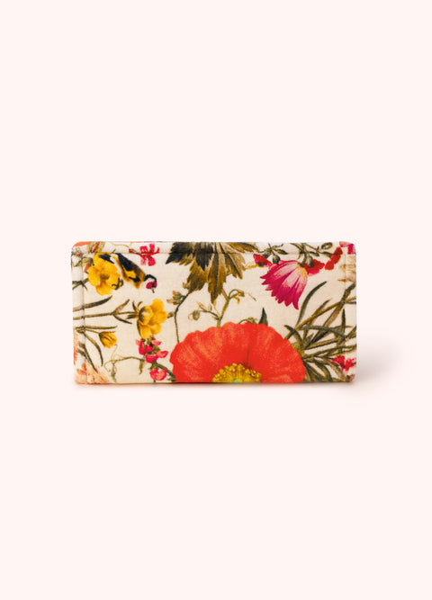 Powder VZP20 Velvet Embroidered Zip Pouch Hummingbird design