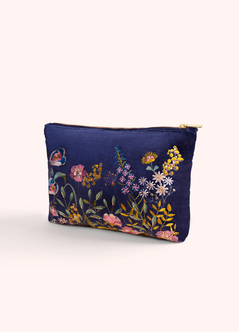 Powder VZP33 Navy Floral Hedgerow Zip Pouch