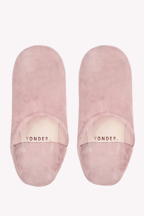 Yonder Suede Babouche Slippers In Blush