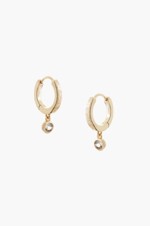 Tutti & Co EA546G White Topaz Hoop Earrings