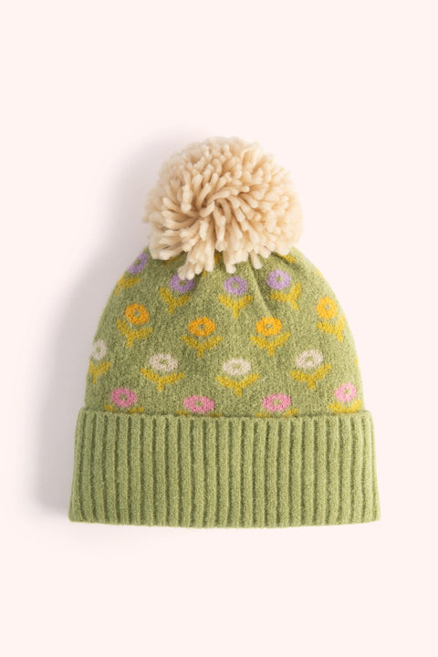 Powder WIL8 Ditsy Flower Pompom Hat - Sage