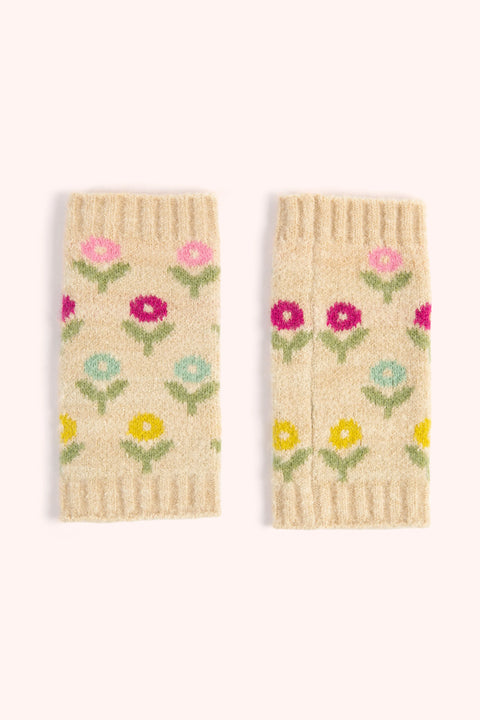 Powder WIL9 Ditsy Flower Wrist Warmers - Cream