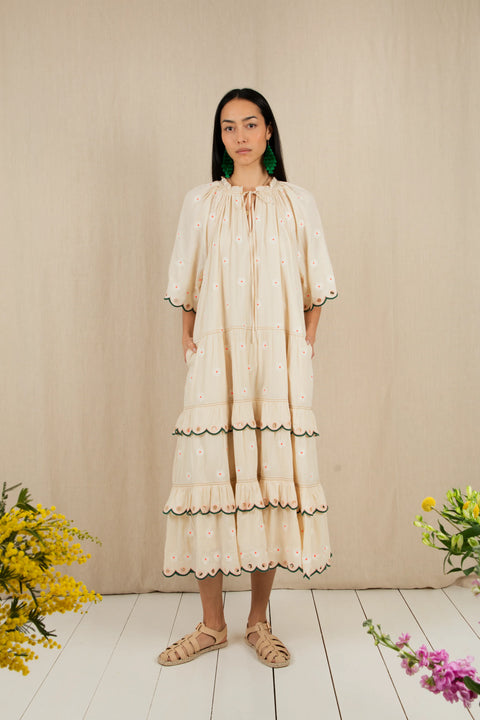 Bonte Winona Dress In Ecru Multi