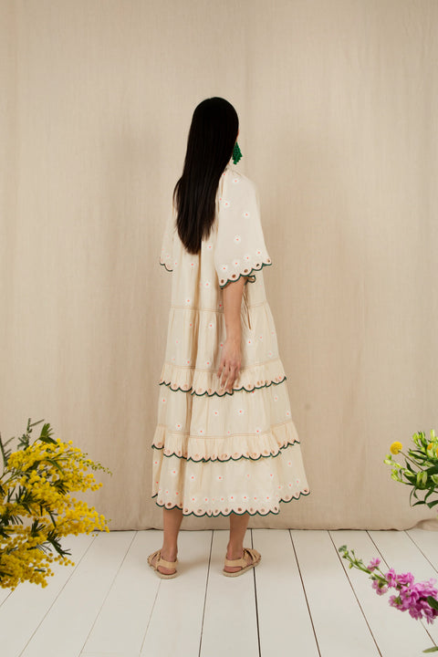 Bonte Winona Dress In Ecru Multi