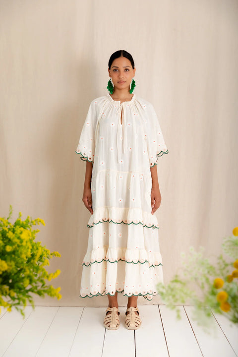 Bonte Winona Dress In Ecru Multi