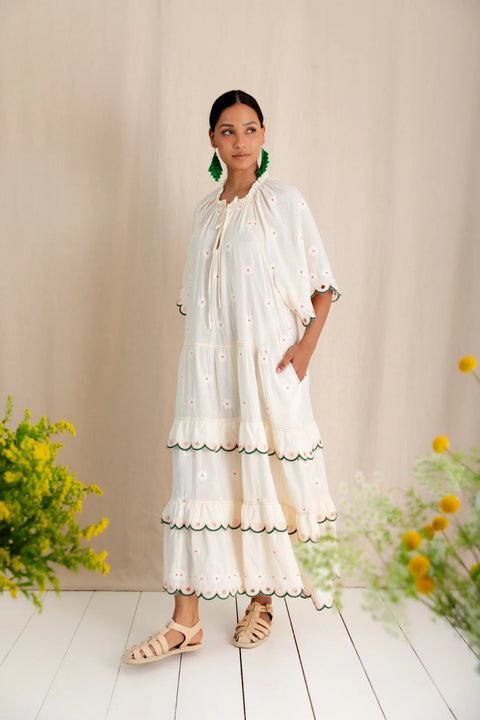 Bonte Winona Dress In Ecru Multi