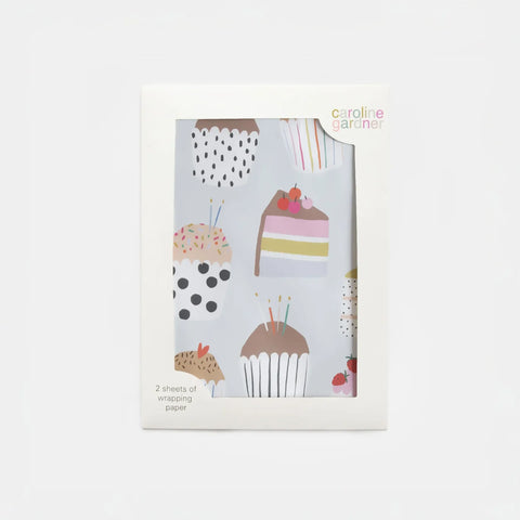 Caroline Gardner Cards WST016 Multi Cupcakes Wrap 2 Sheet