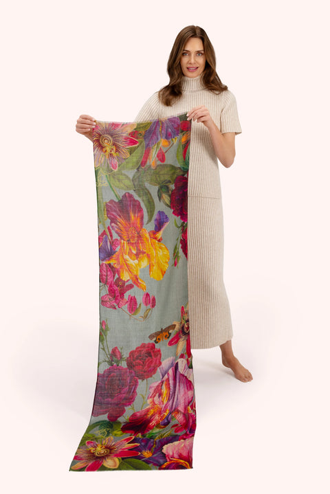 Powder WWS4 Winter Iris in ice Wool Wrap Scarf