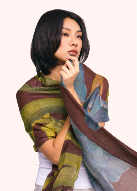Powder WWS8 Iris Wool Mix Scarf