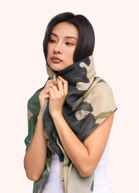 Powder WWS9 Midnight Orchid Wool Mix Scarf