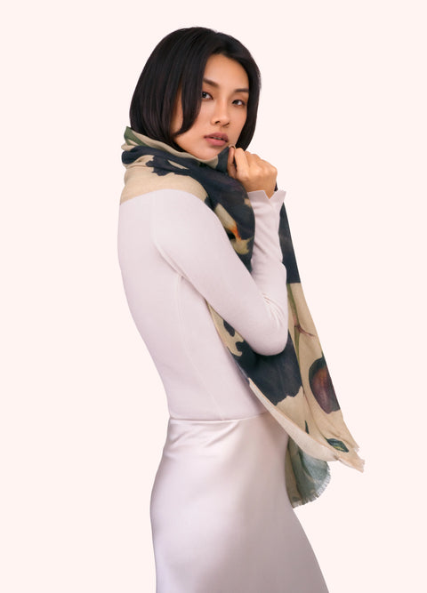 Powder WWS9 Midnight Orchid Wool Mix Scarf