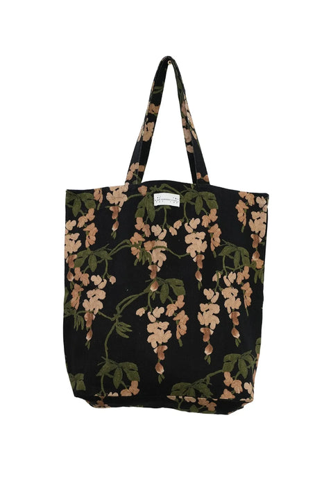 One Hundred Stars Wisteria Black Canvas Bag