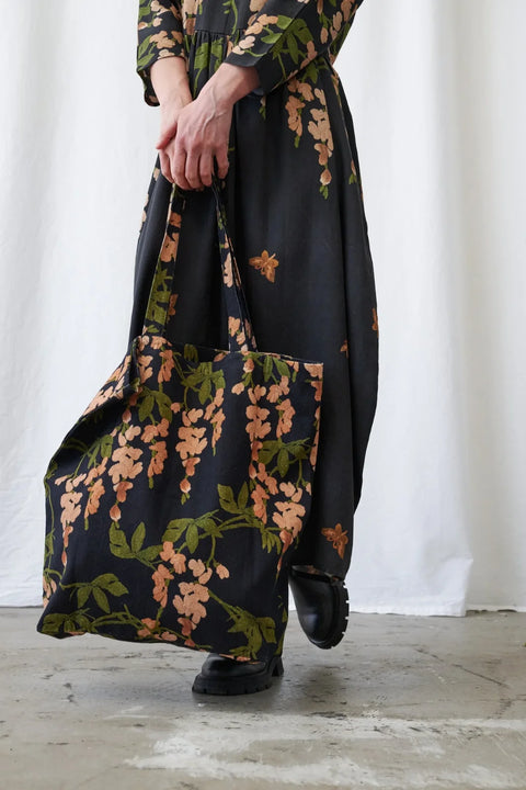 One Hundred Stars Wisteria Black Canvas Bag