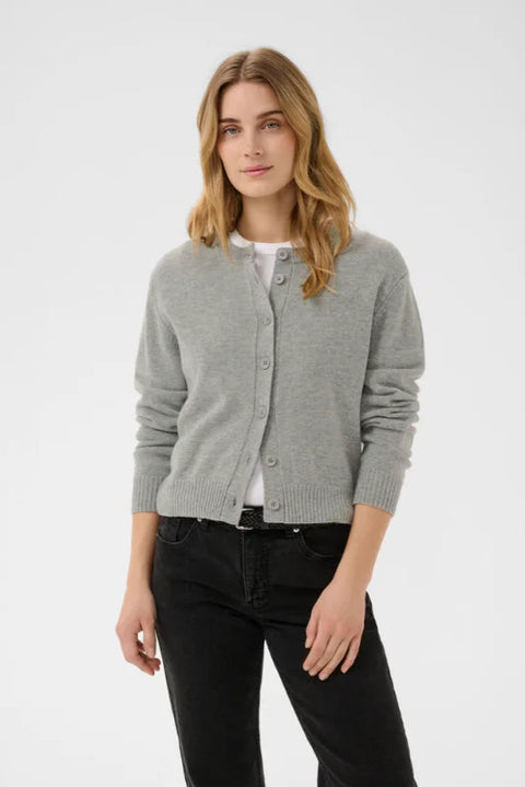 Part Two Yalda CA Knit Cardigan In Medium Grey Melange