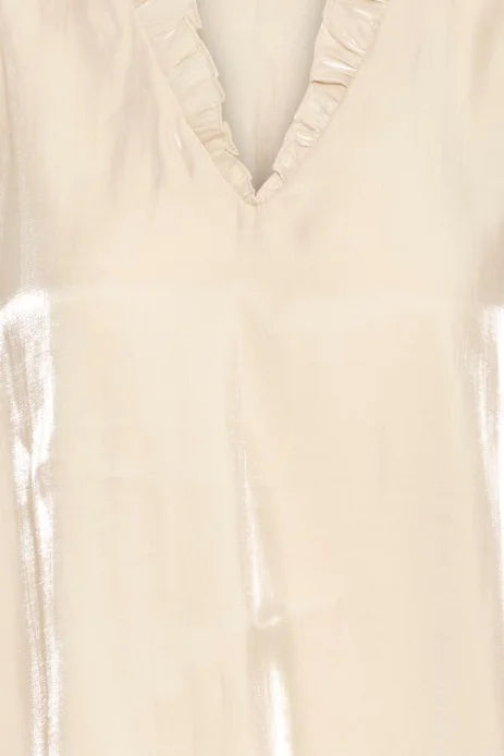 Fransa Yolanda Bl 3 Long Sleeve Blouse In Oyster Gray