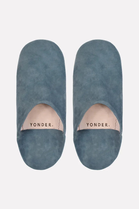 Yonder Suede Babouche Slippers In Denim