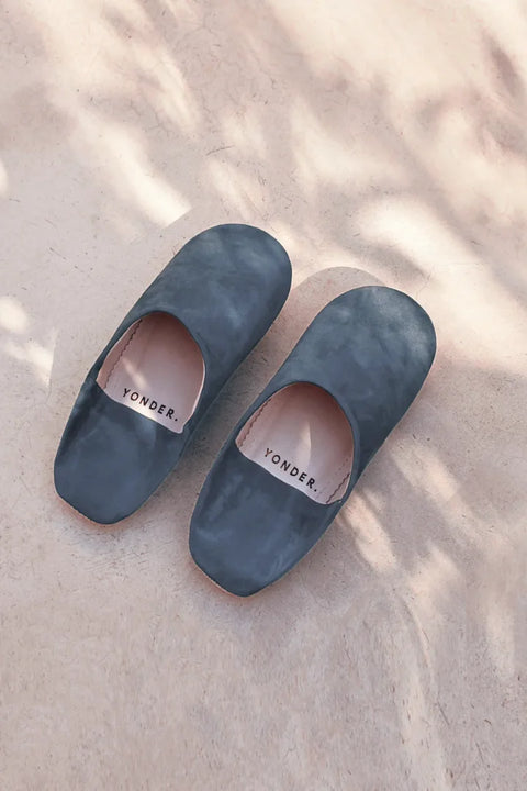 Yonder Suede Babouche Slippers In Denim