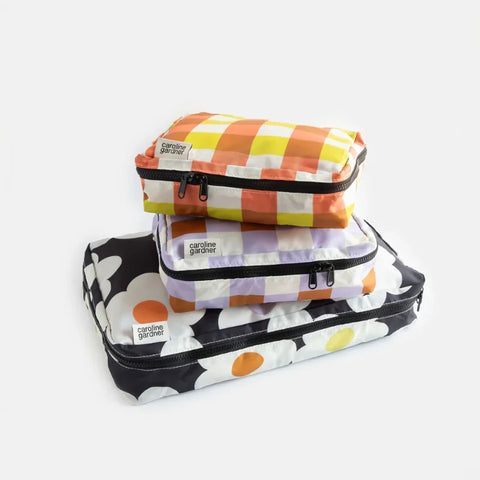 Caroline Gardner Gifts ZCS102 Multi Flower Check Set Of 3 Packing
Cubes