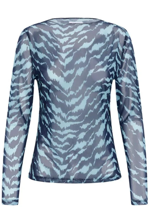 Saint Tropez Zulvir Blouse In Pageant Blue Shifted Strokes