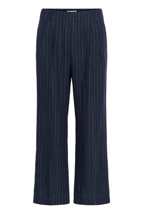 Part Two Aliya Trousers In Blue Nights Pinstripe
