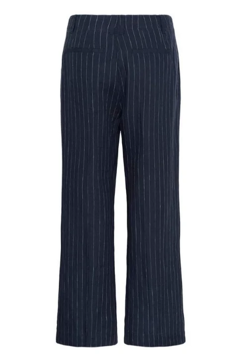 Part Two Aliya Trousers In Blue Nights Pinstripe