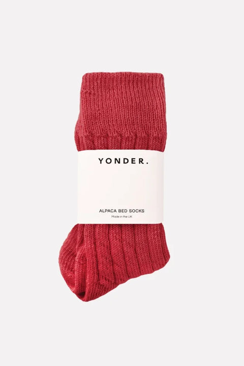Yonder Alpaca Bed Socks In Berry