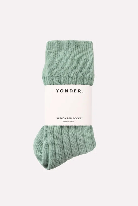 Yonder Alpaca Bed Socks In Sage