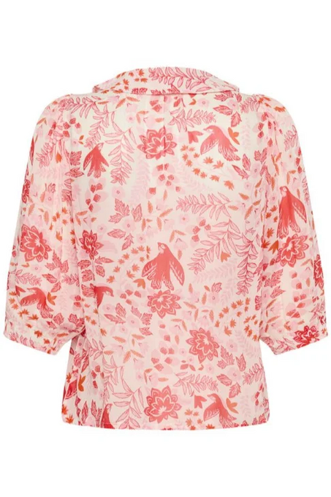 Part Two Alvia Blouse Poppy Red Bird Print