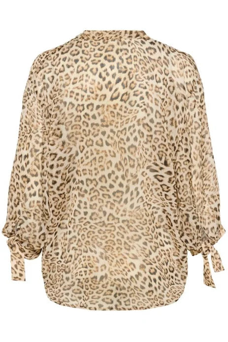 Soaked In Luxury Anaya Amily Blouse 3/4 In Leopard Print