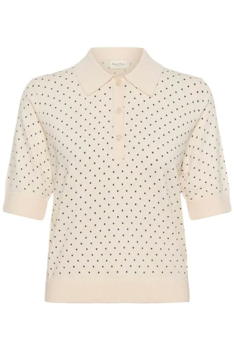 Part Two Anetti Pullover In Dark Navy Dot Print