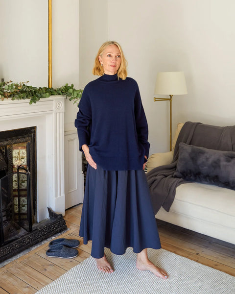 Chalk Audrey Skirt In Navy