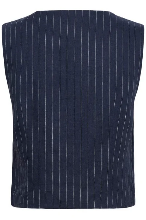 Part Two Azania Waistcoat Blue Nights Pinstripe