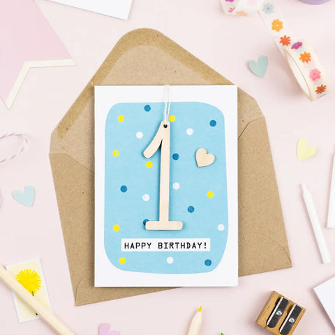 Daisycat Cards BA01 Age 1 Card - First Birthday