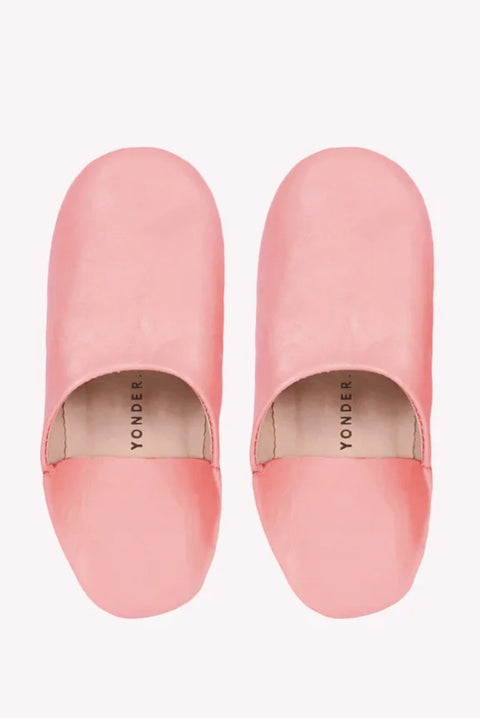 Yonder Leather Babouche Slippers In Clay Pink