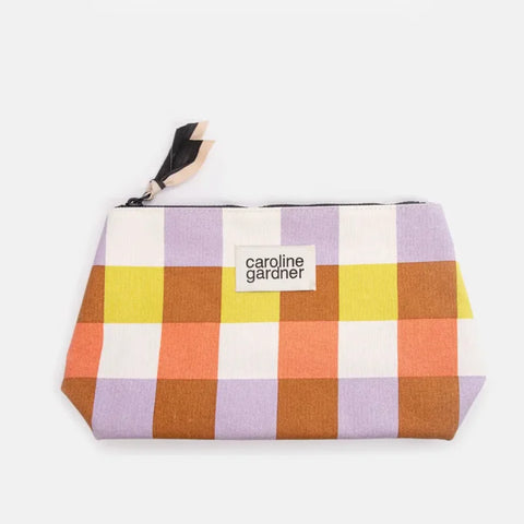 Caroline Gardner Gifts BBG103 Multi Check Canvas Beauty Bag