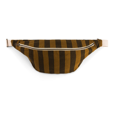 Rose In April Women Bum Bag Stripes Cumin and Black