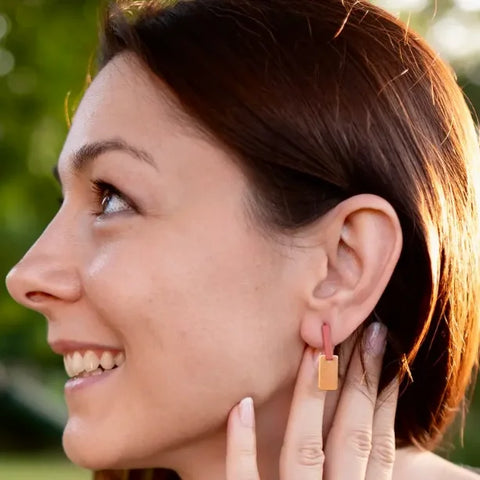 Copper Bee BH013 Bauhaus - Block Earrings