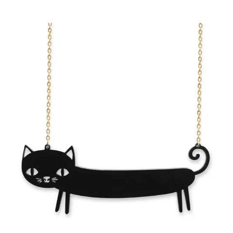 Little Moose Black Sausage Cat Necklace
