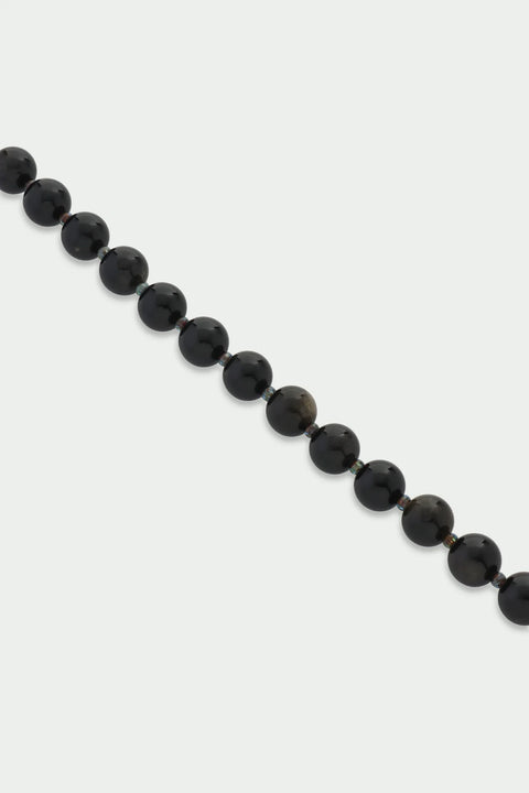 Tutti & Co BR717G Golden Obsidian Small Beaded Bracelet