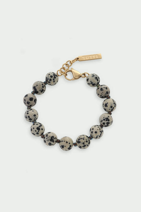 Tutti & Co BR718G Jasper Small Beaded Bracelet