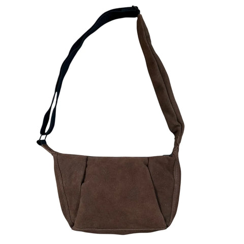 Sixton London Brixton Cross Body Sling Bag - Brown Suede - Small